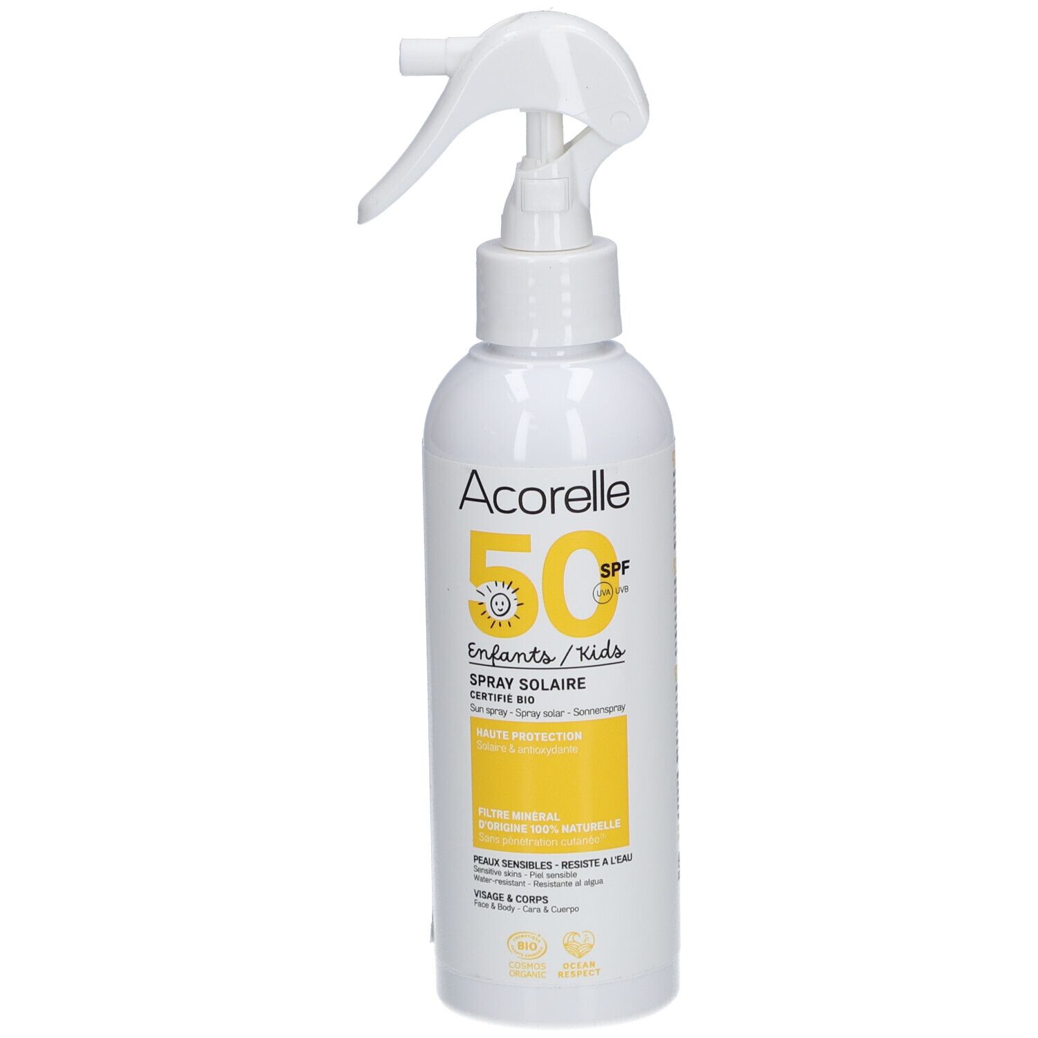 Acorelle Spray solaire Kids SPF 50 150 ml Émulsion