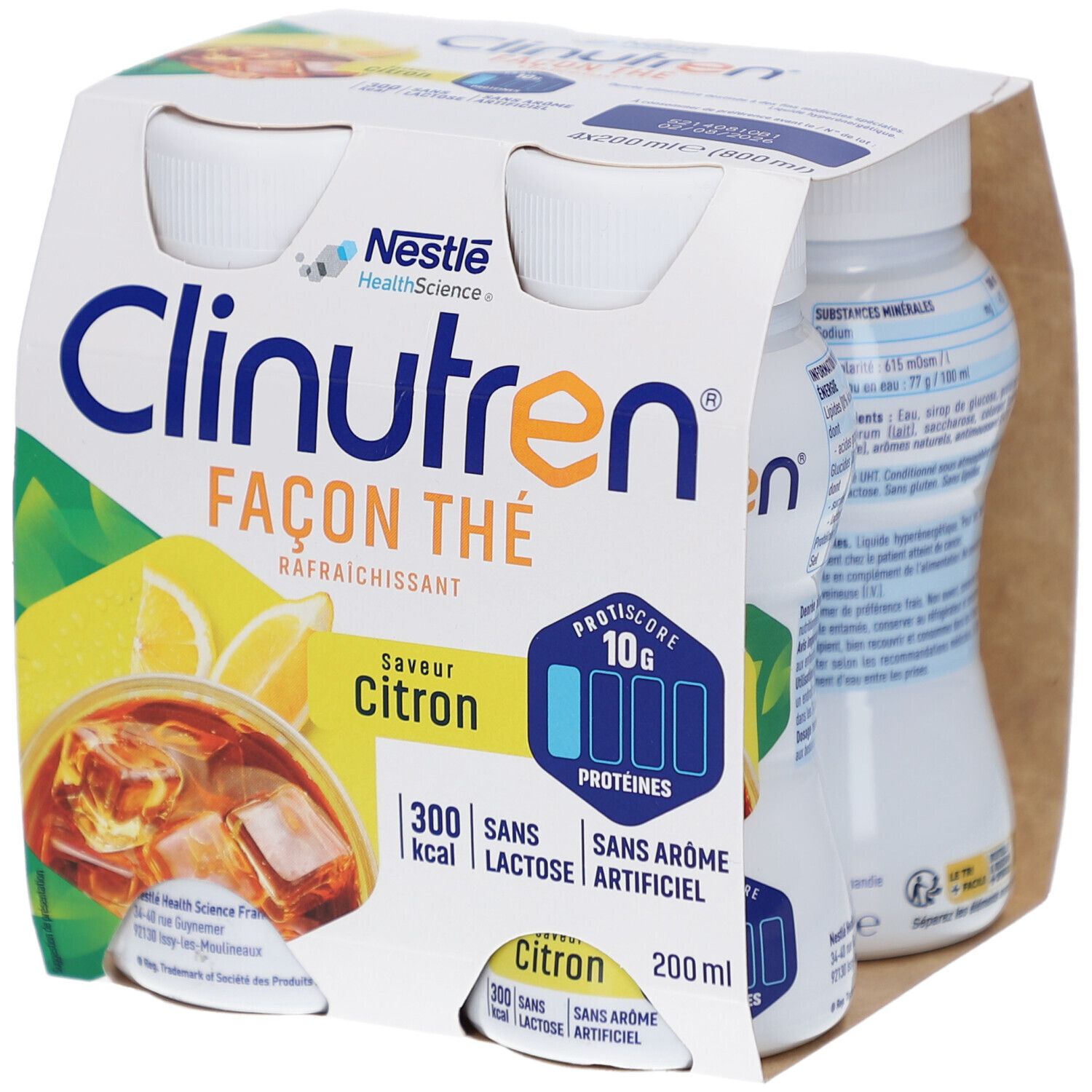 NESTLE Clinutren Façon Thé Citron 800 ml Bouteilles