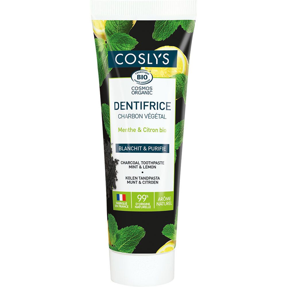 COSLYS Dentifrice au charbon végétal Menthe citron Dentifrice(S) 100 g