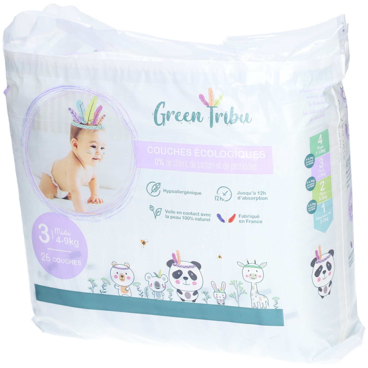 Green Tribu Couches Écologiques Bébé Mini Taille 3 26 pc(s)