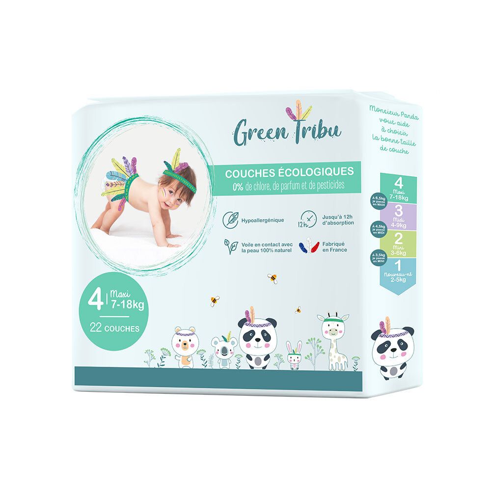 Green Tribu Couches Écologiques Bébé Maxi Taille 4 22 Pc(S) Enfants