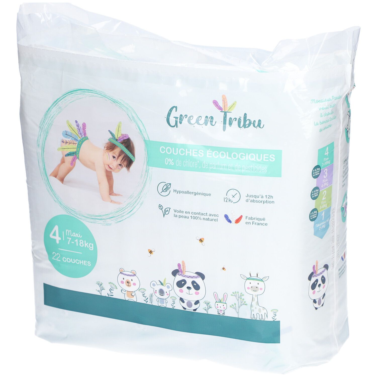 GREEN TRIBU Couches écologiques bébé Maxi Taille 4 22 pc(s)