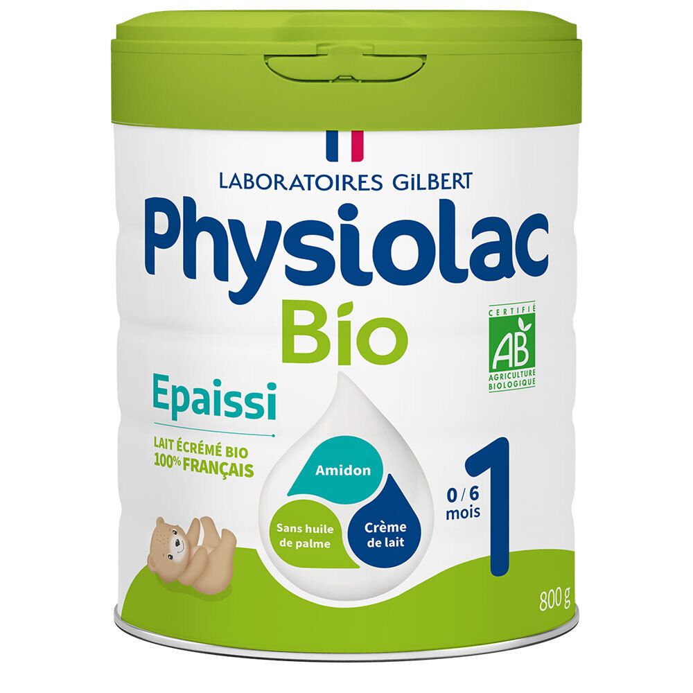 Physiolac Bio 1 Lait pour nourrisson Formule Épaissie 800 g Poudre