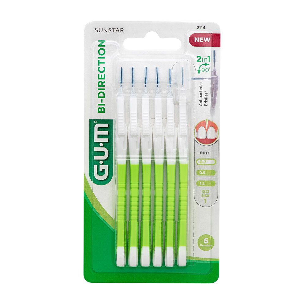 GUM Bi-Direction Brossette conique fine 0,7 mm Brosse(S) À Dents 6 pc(s)