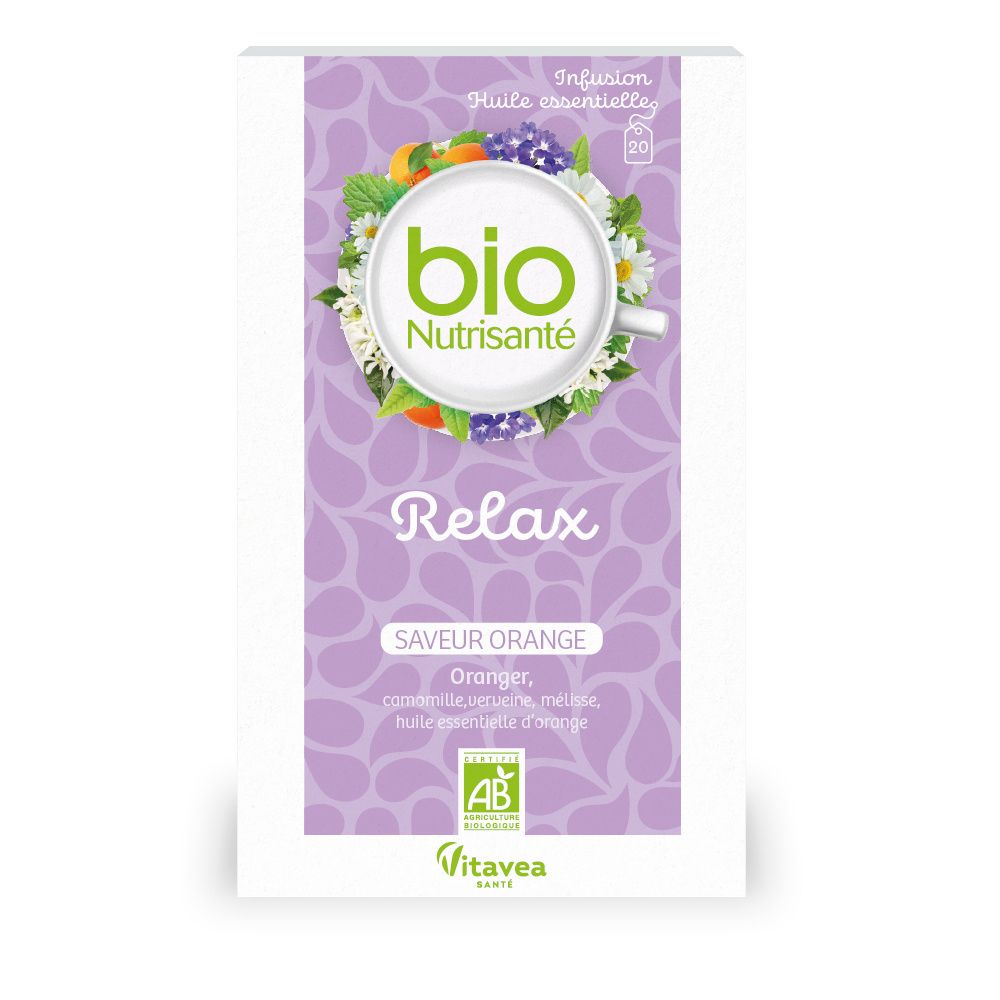 Nutrisanté Bio Infusion Huile Essentielle Relax Thé Instantané 20 Pc(S)