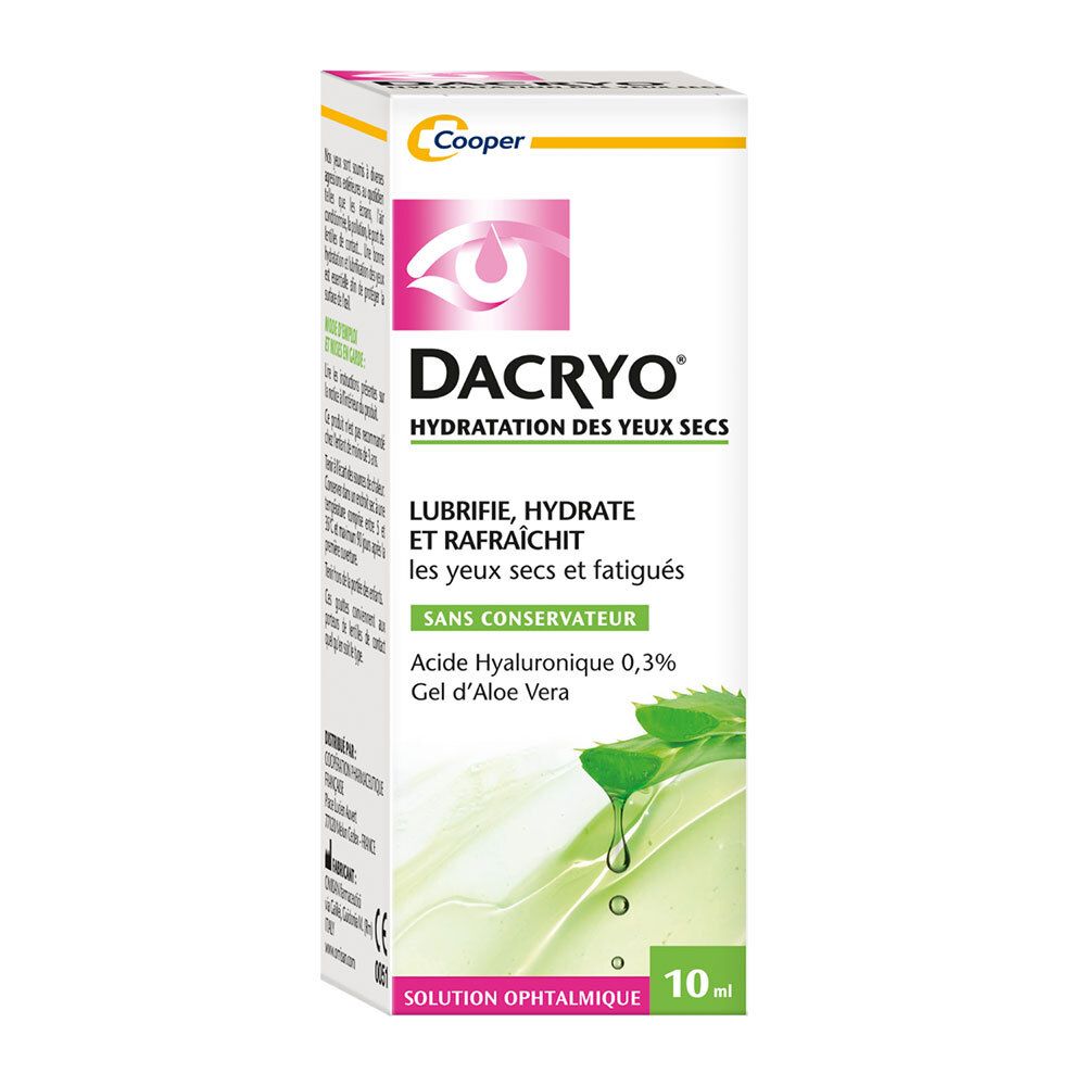 Dacryo Dacryo® - Hydratation Des Yeux Secs Yeux & Fatigués Solution Ophtalmique Acide Hyaluronique Et Gel D'aloe Vera Flacon 10Ml Gouttes Ophtalmiques 10 Ml Enfants