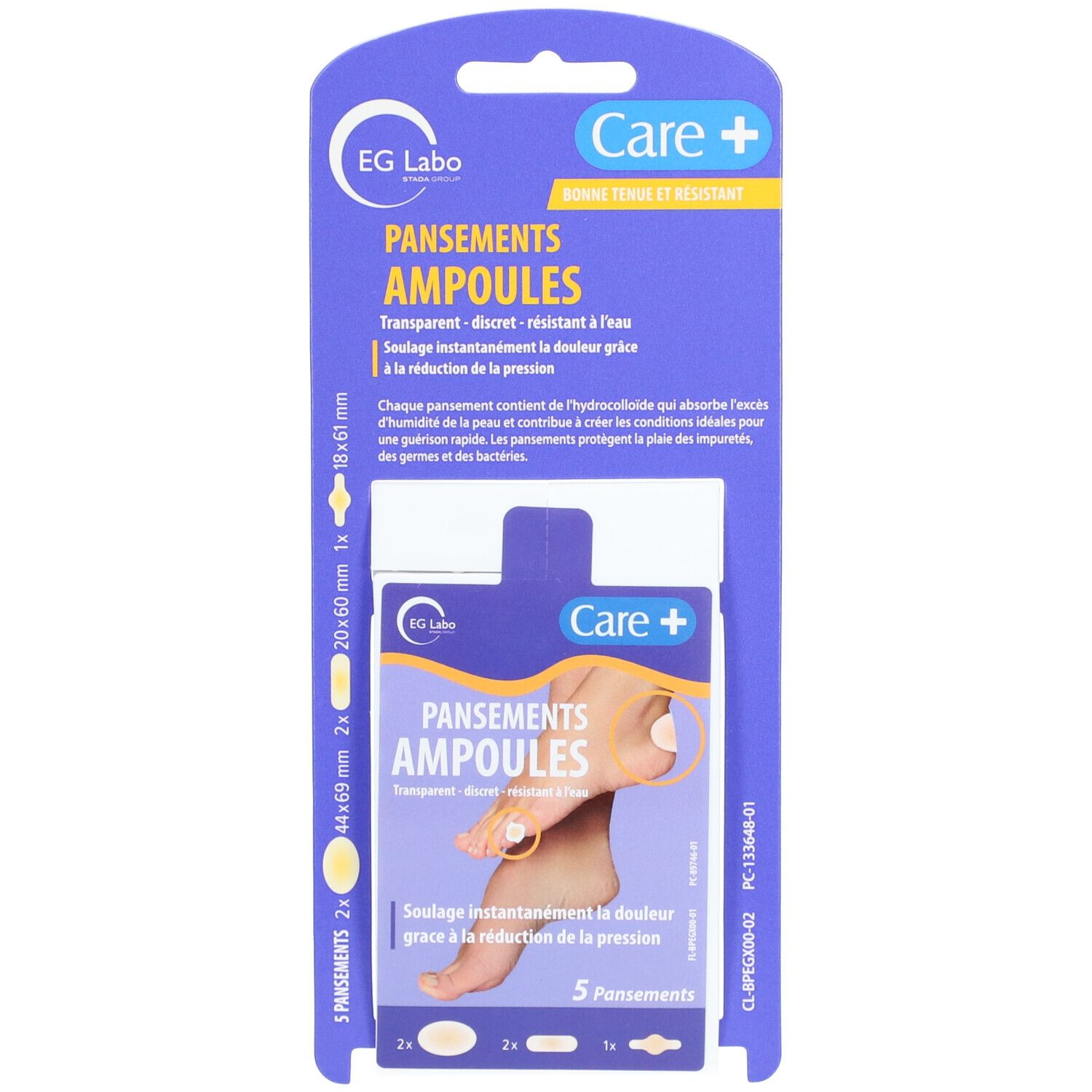 CARE+ Pansements ampoules hydrocolloïdes x 5 1 pc(s) Pansement(S)