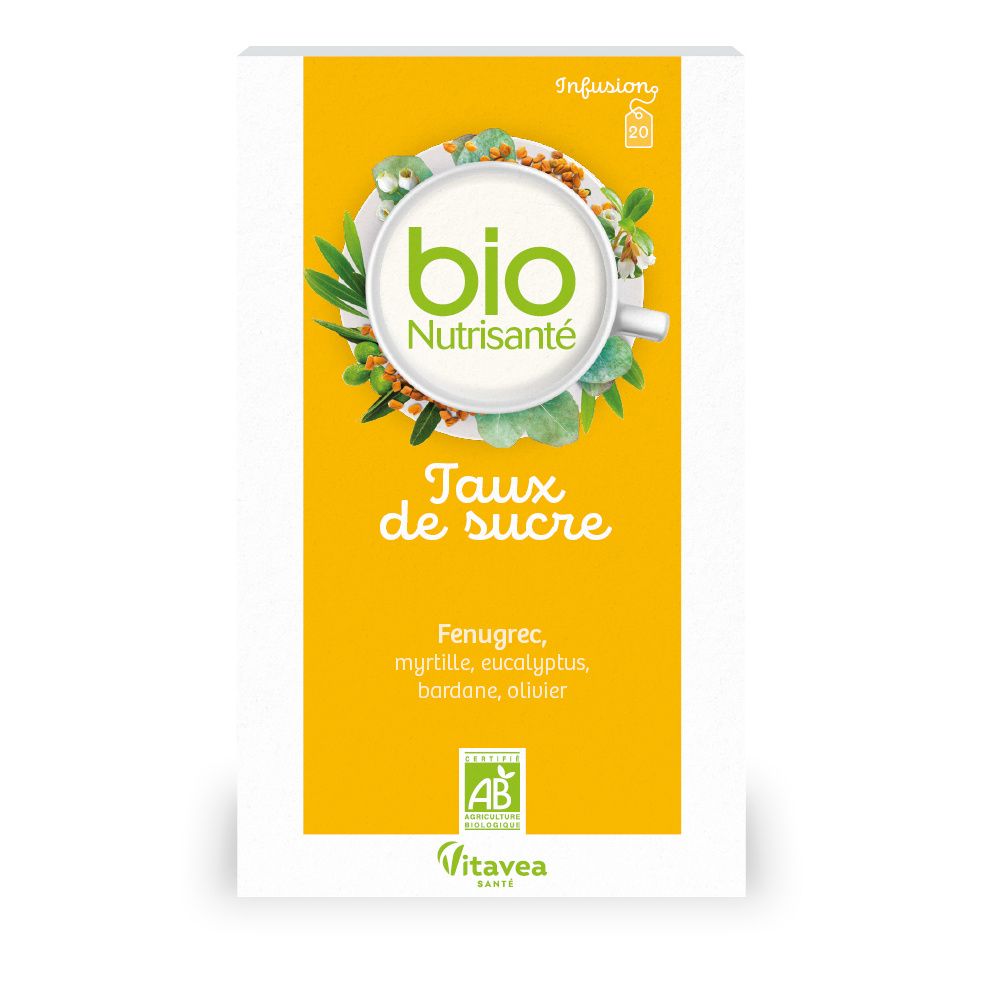Nutrisanté Infusion Bio Taux De Sucre Thé Instantané 20 Pc(S)