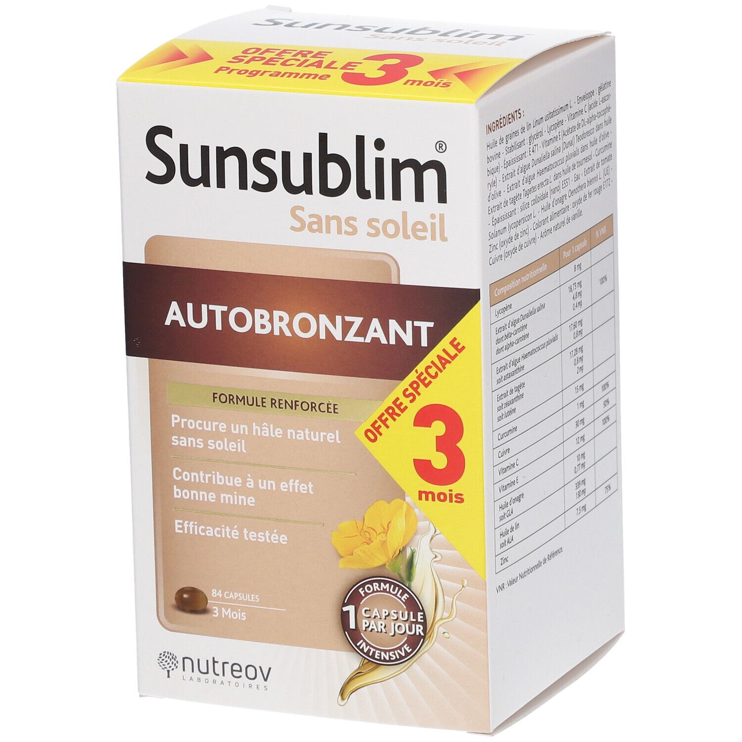 Nutreov Physcience Sunsublim® Sans soleil Autobronzant Capsule(S) 84 pc(s)