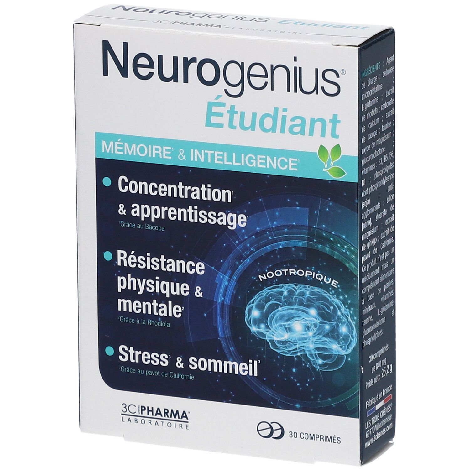 3C Pharma 3C Pharma® Neurogenius® Étudiant Comprimé(S) 30 Pc(S) Enfants