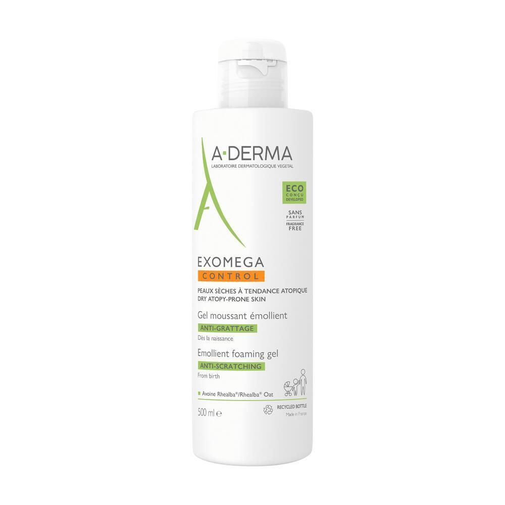 A-Derma Exomega Control Gel Moussant Émollient Visage Corps Gel(S) 500 Ml Nourrisson
