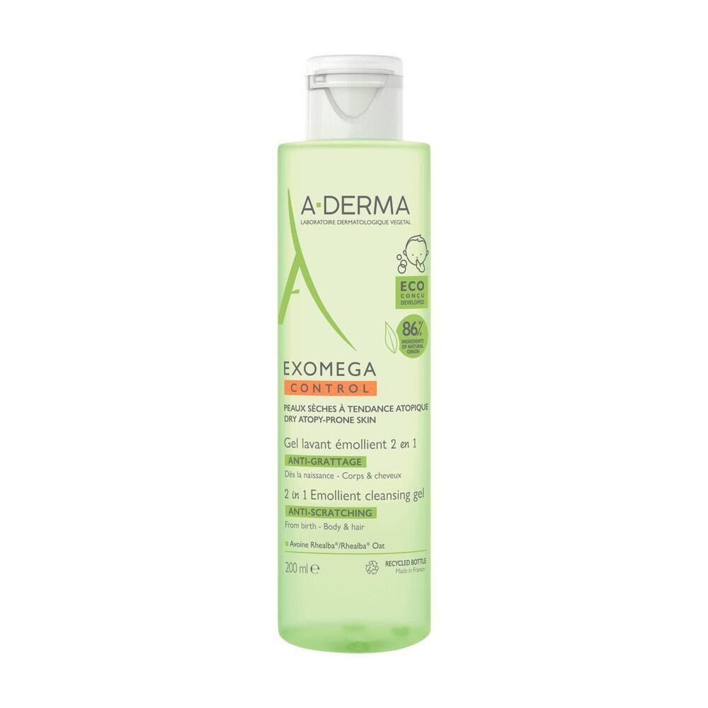 A-Derma Exomega Control Gel Lavant Émollient 2 En 1 Anti-Grattage Gel(S) 200 Ml Enfants