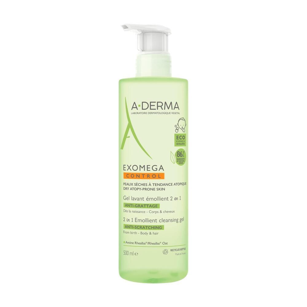 A-Derma Exomega Control Gel Lavant Émollient 2 En 1 Anti-Grattage Gel(S) 500 Ml Enfants