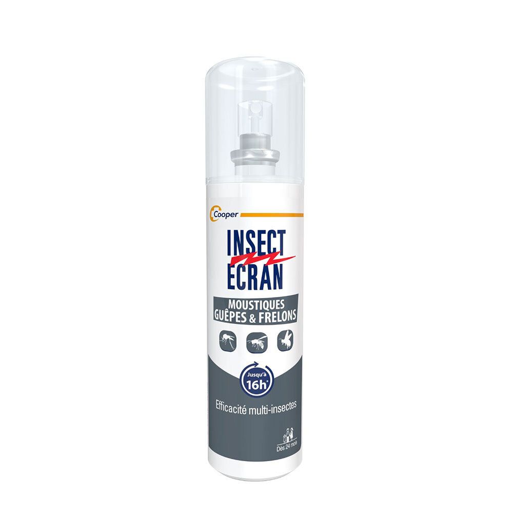 INSECT ECRAN - Spray Anti-moustiques - anti-guêpes, anti-frelons - protection contre les piqûres de moustiques - Peau - Guêpes et Frelons - 100 ml 100