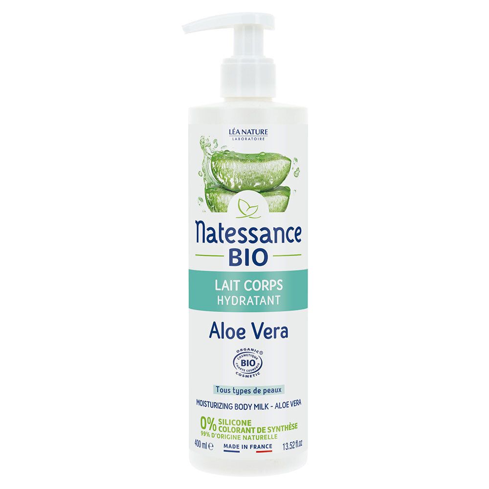 Natessance Lait Corps Hydratant À L’aloe Vera Bio Sans Silicone 400 Ml - Image 1
