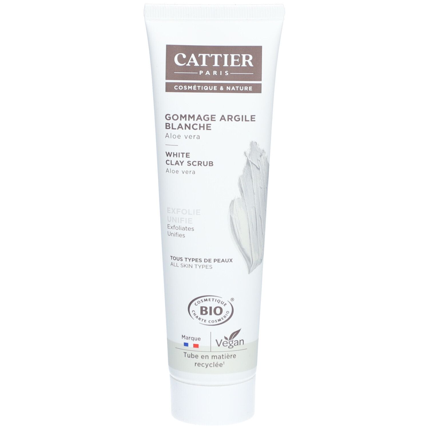 Cattier Blanche Gommage Visage Doux Argile 100 Ml - Argile & Poudre De Bambou - Image 3