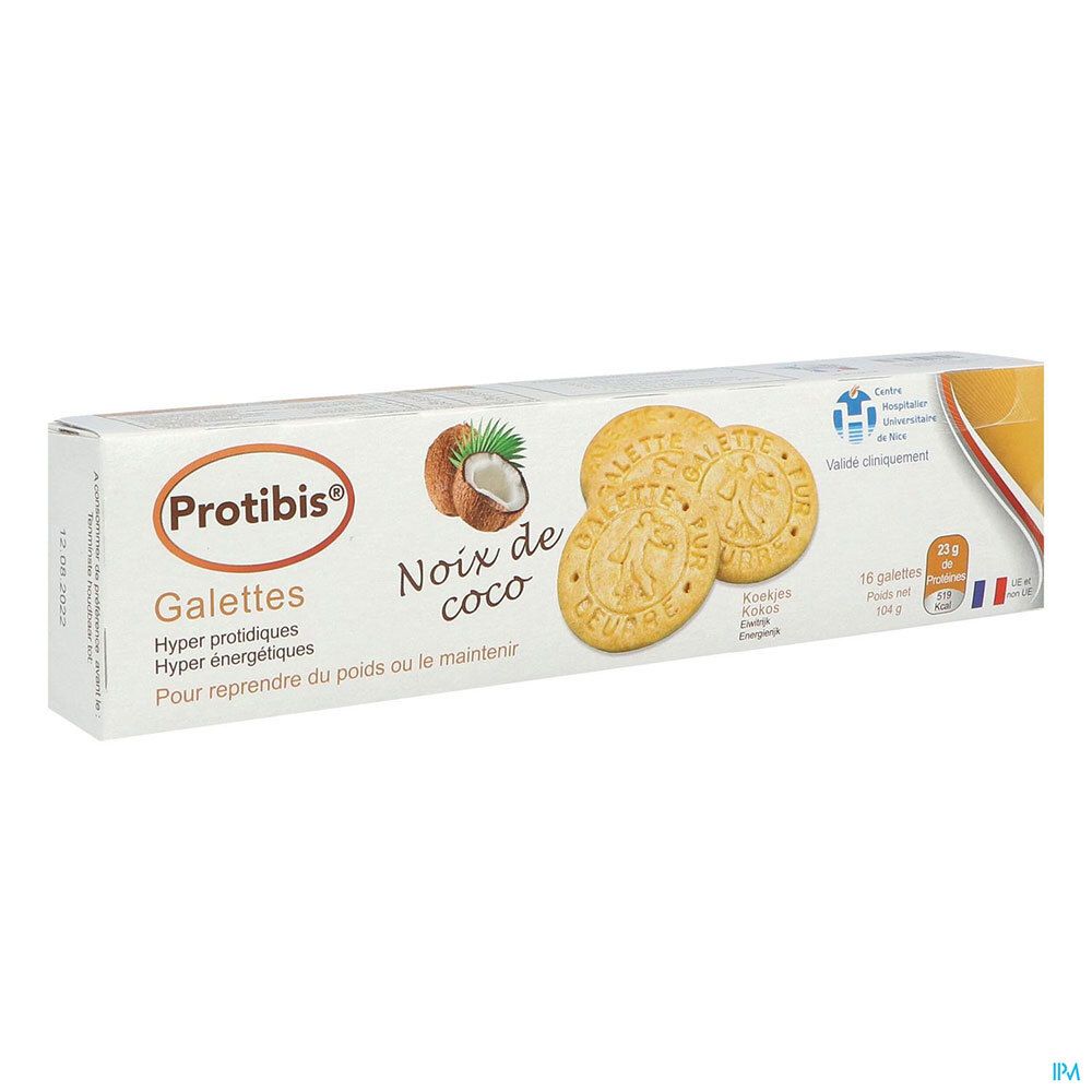 Protibis Galette Hyperprotidique Noix de Coco 104 g Aliment