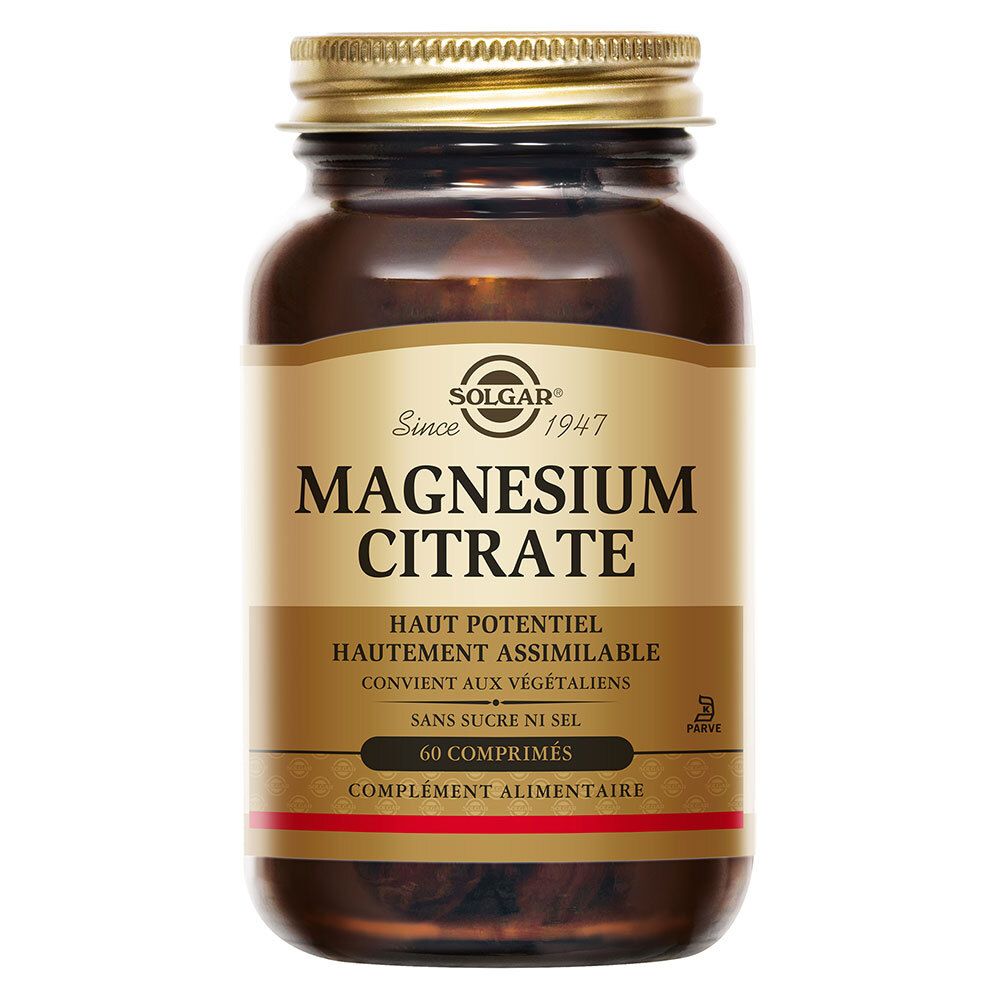 Solgar Magnésium Citrate - Fatigue Vitalité 60 Comprimés Capsule(S) Pc(S)