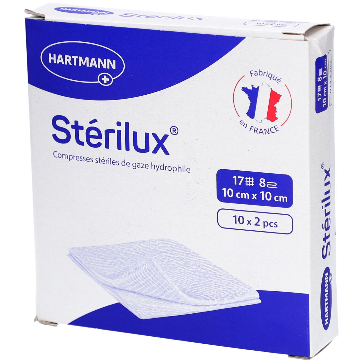 Stérilux compresse de gaze 10 cm x 10 cm 1 pc(s) Compresses