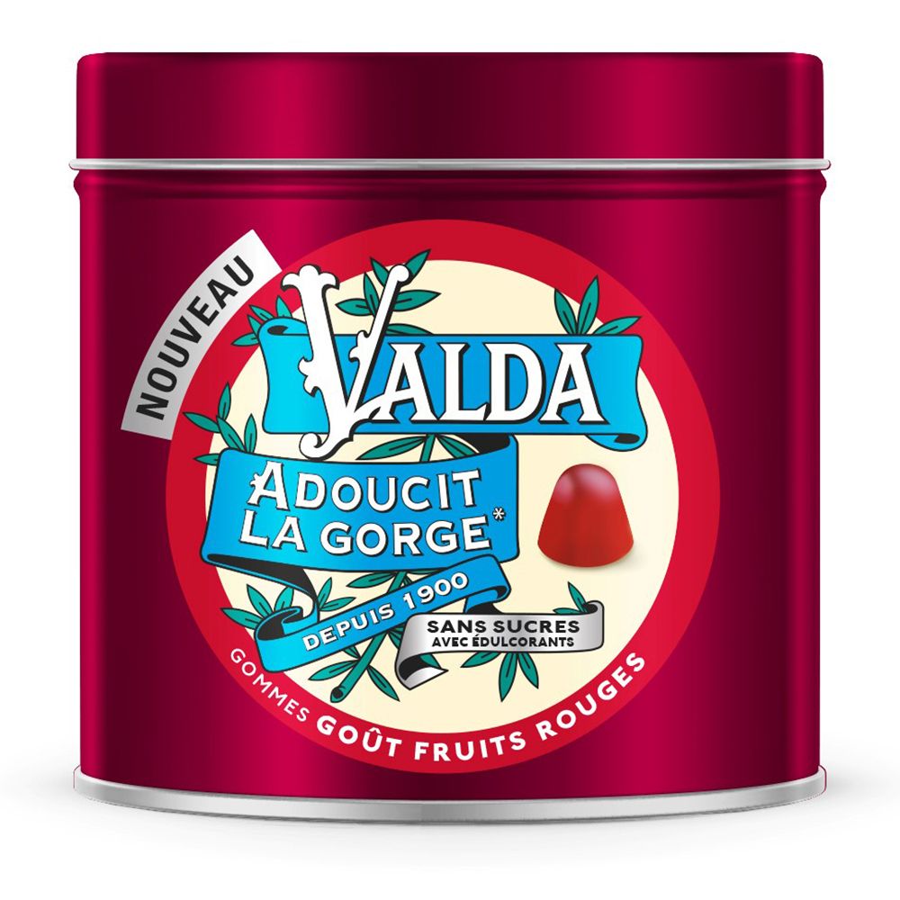 Valda Gommes Sans Sucres Fruits Rouges Adoucit La Gorge 140G Gummies 140 G Enfants
