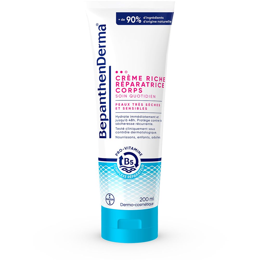 Bepanthen Bepanthenderma Crème Riche Réparatrice Corps Peaux Très Sèches Et Sensibles 200 Ml Nourrisson