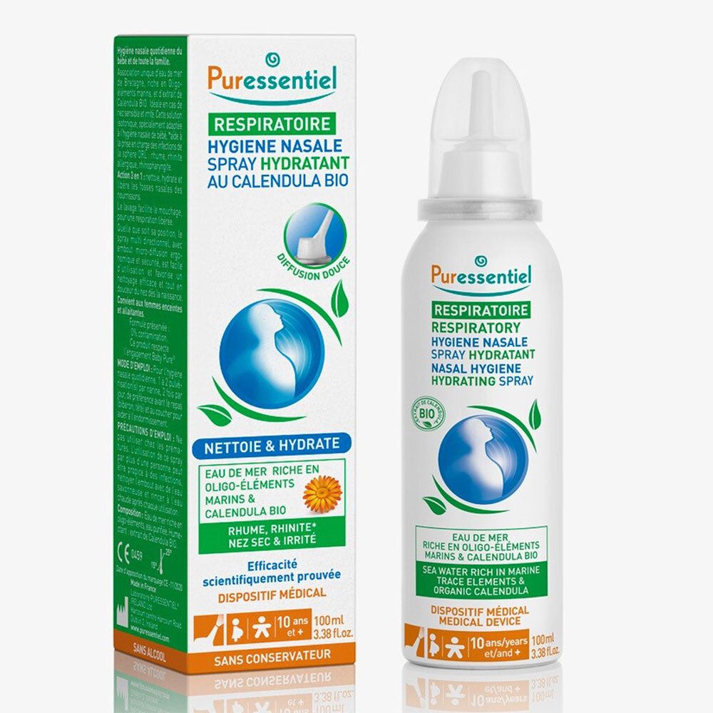 PURESSENTIEL RESPIRATOIRE Spray Hygiène Nasale Hydratant Respiratoire - 100 ml 100 ml Spray