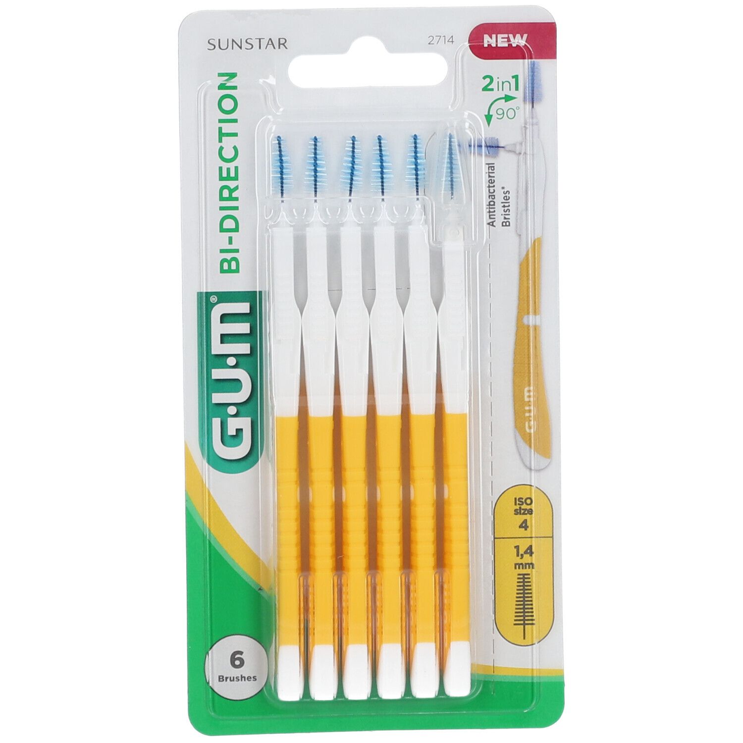 Gum Gum® Bi-Direction Brossette Interdentaire Conique Fine 1,4 Mm Brosse(S) À Dents 6 Pc(S)