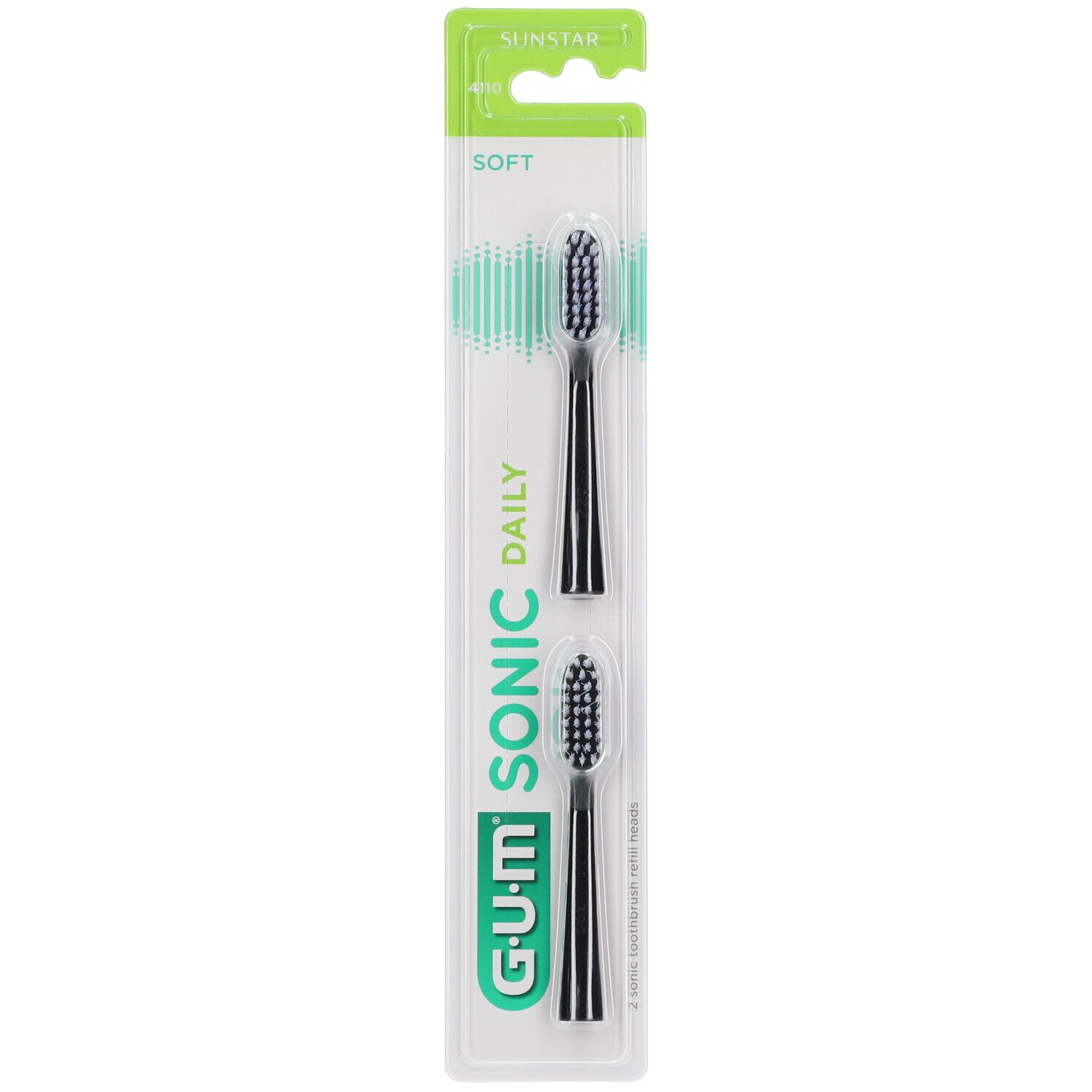 Gum Gum® Sonic Daily Brossette De Rechange Noir Brosse(S) À Dents 2 Pc(S)