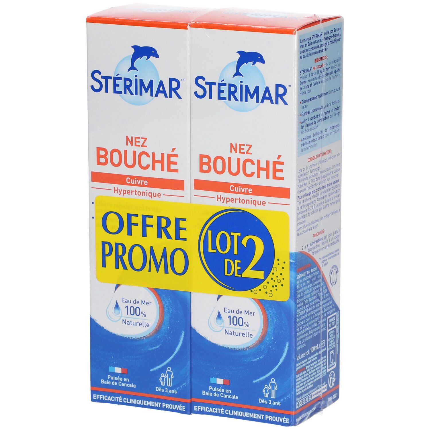STÉRIMAR Nez bouché Cuivre 2x100 ml Spray Nasal