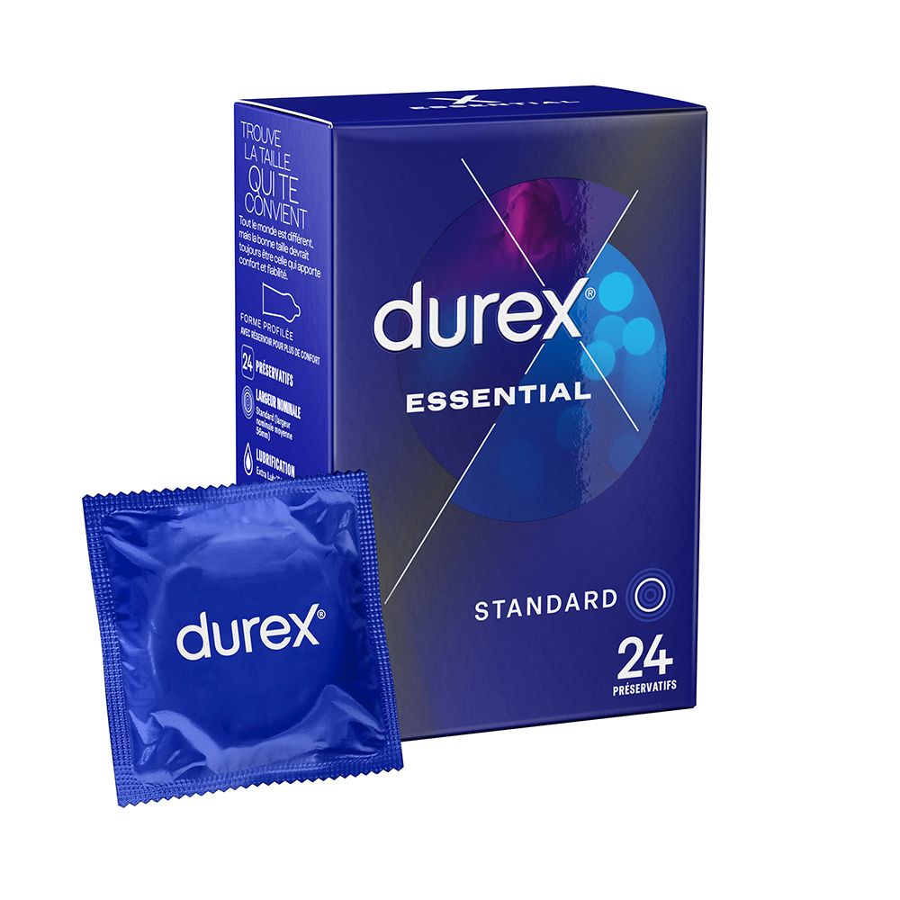 Durex Préservatifs Essential - 24 Extra Lubrifiés Confort Et Sécurité Préservatif(S) Pc(S) - Image 1