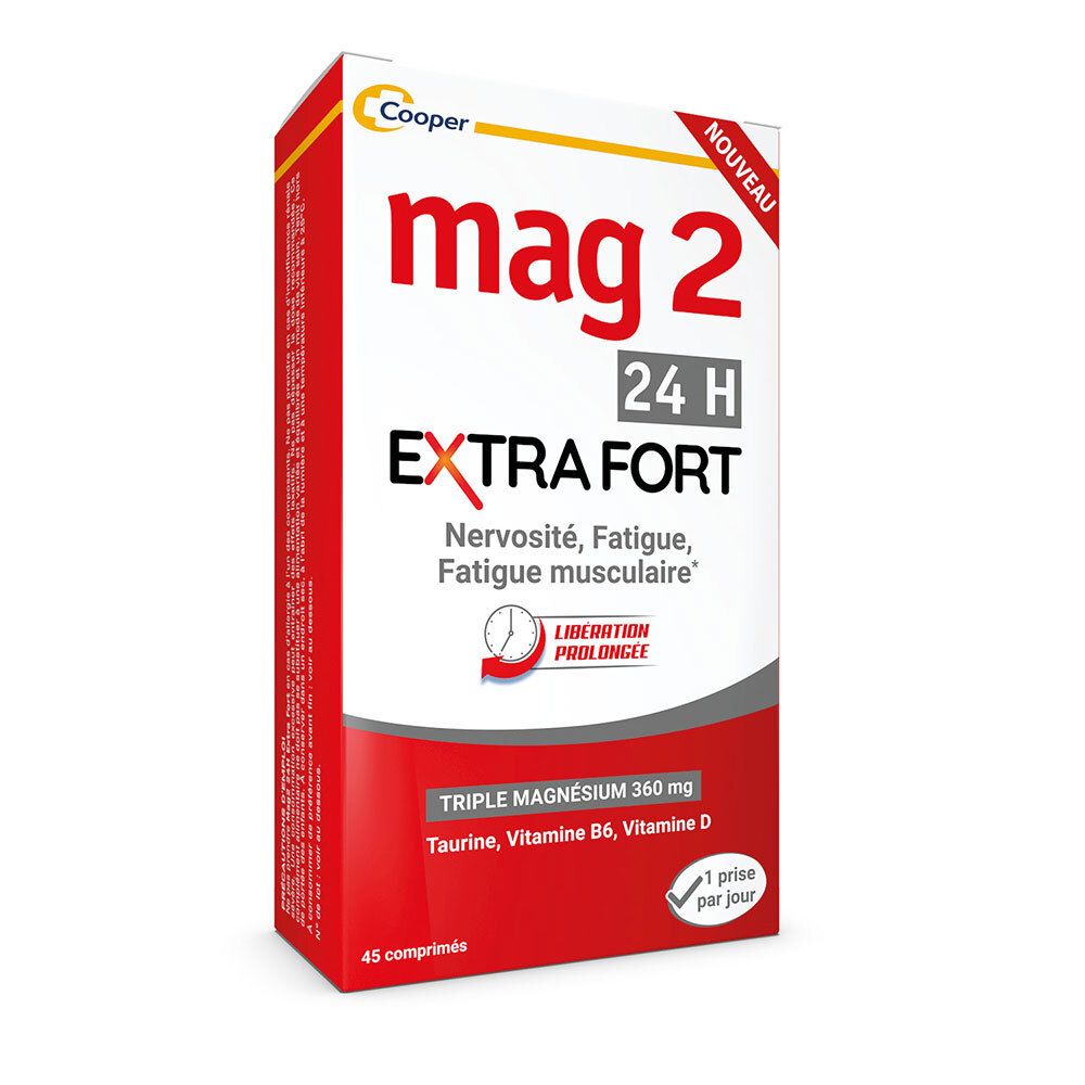 Mag 2 - 24H Extra Fort Anti-Nervosité Et Anti-Fatigue Complément Alimentaire À Base De Magnésium, Vitamine B6, D Taurine Programme 45 Jours Comprimés Comprimé(S) Pc(S) Enfants