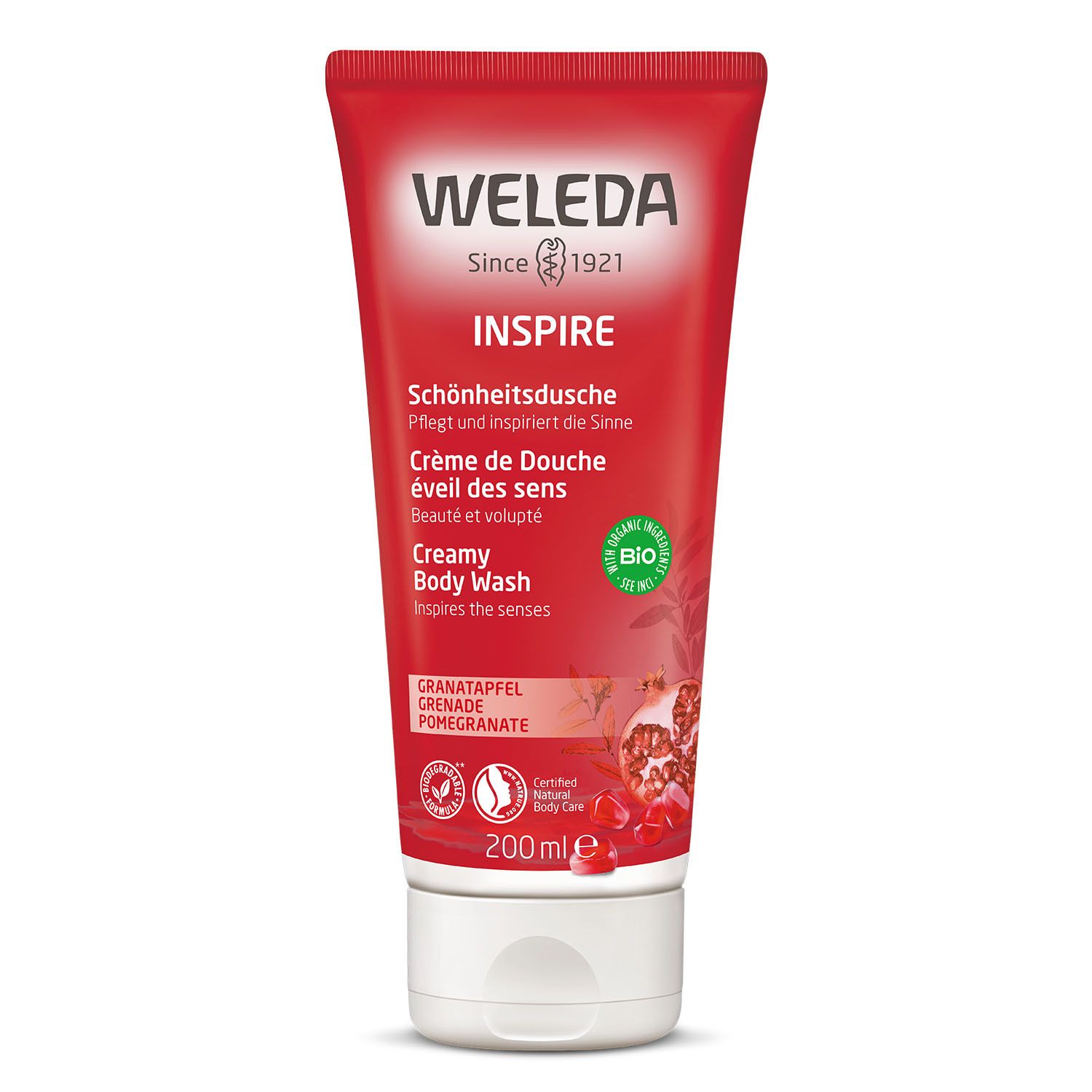 Weleda Inspire Crème De Douche Éveil Des Sens À La Grenade Gel 200 Ml