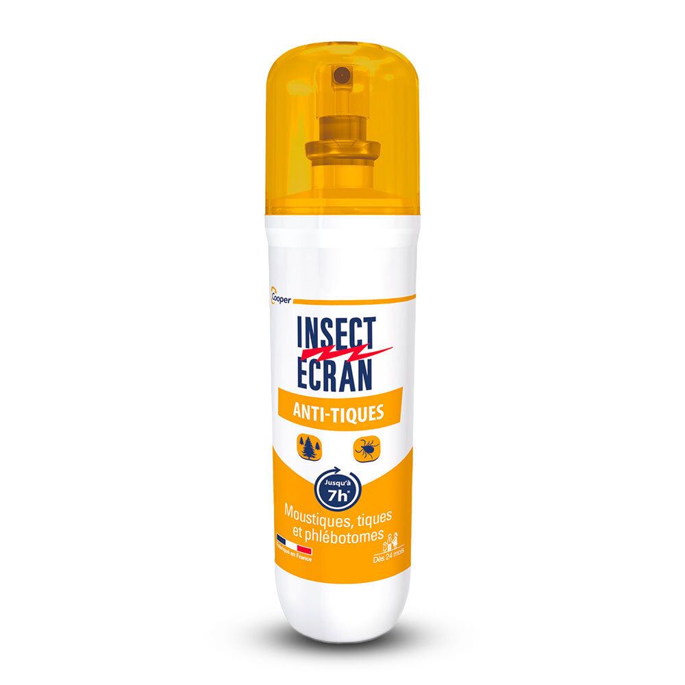 INSECT ECRAN - Anti-tiques Spray répulsif peau Protection contre les morsures de tiques 100 ml Liquide