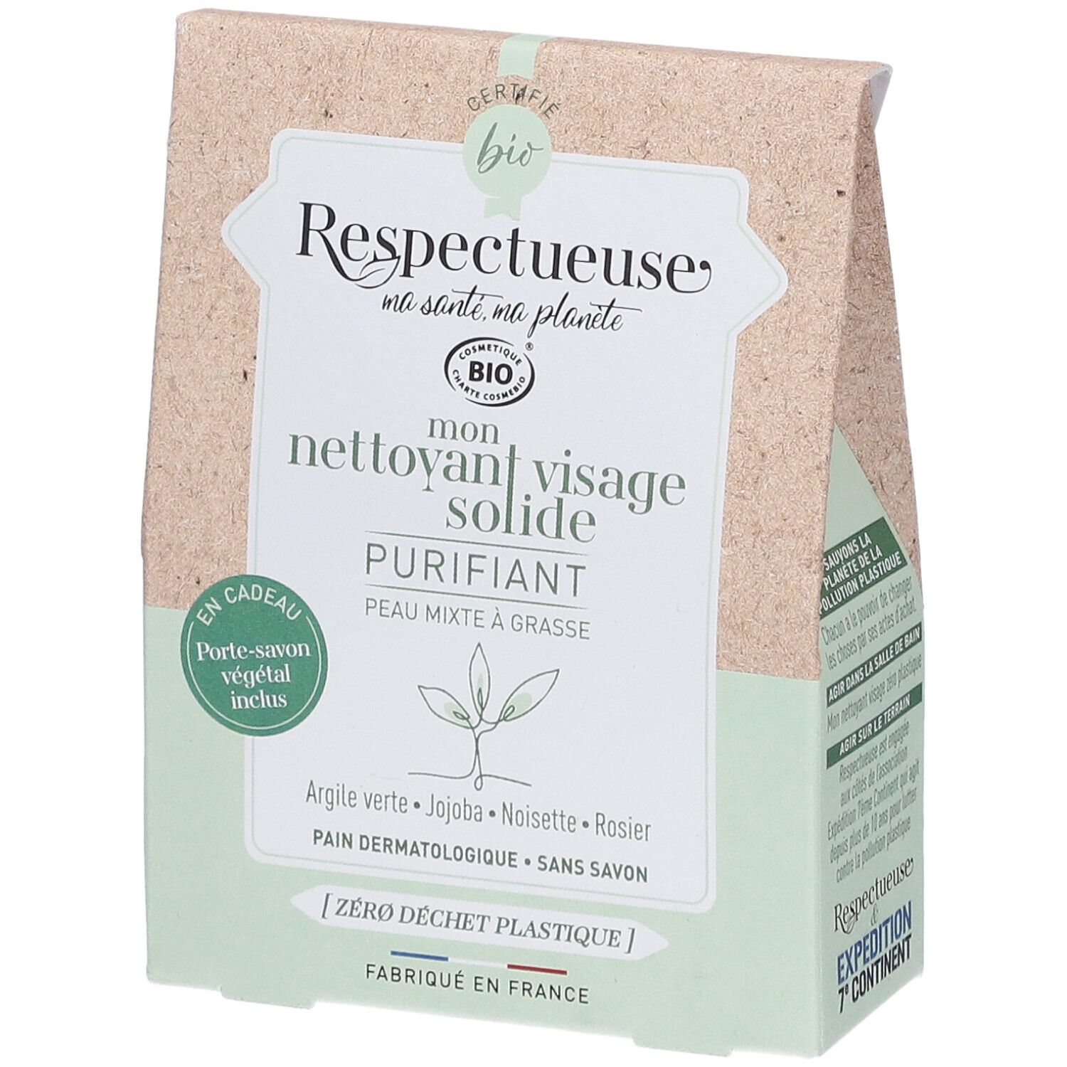 Respectueuse Mon Nettoyant Visage Solide Purifiant Bio Gel 35 G