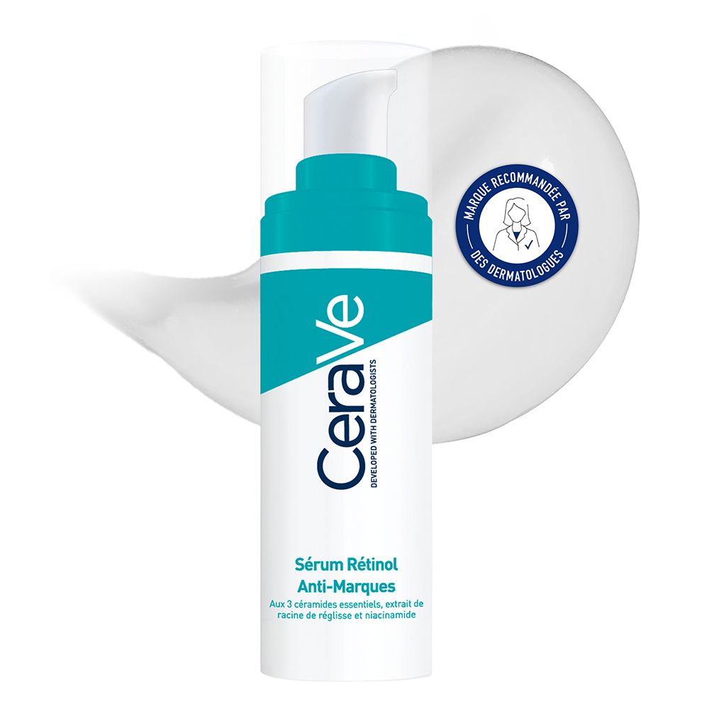 Sérum Rétinol Anti-Marques 30ml enrichi au Rétinol encapsulé et aux 3 céramides essentiels pour peaux à imperfections avec des marques post-acné (