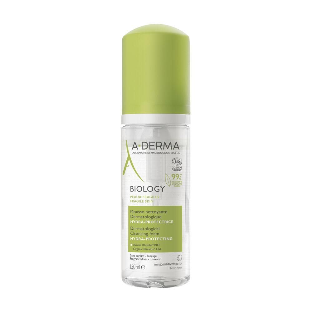 A-DERMA BIOLOGY Mousse nettoyante dermatologique hydra-protectrice 150 ml Gel Nettoyant