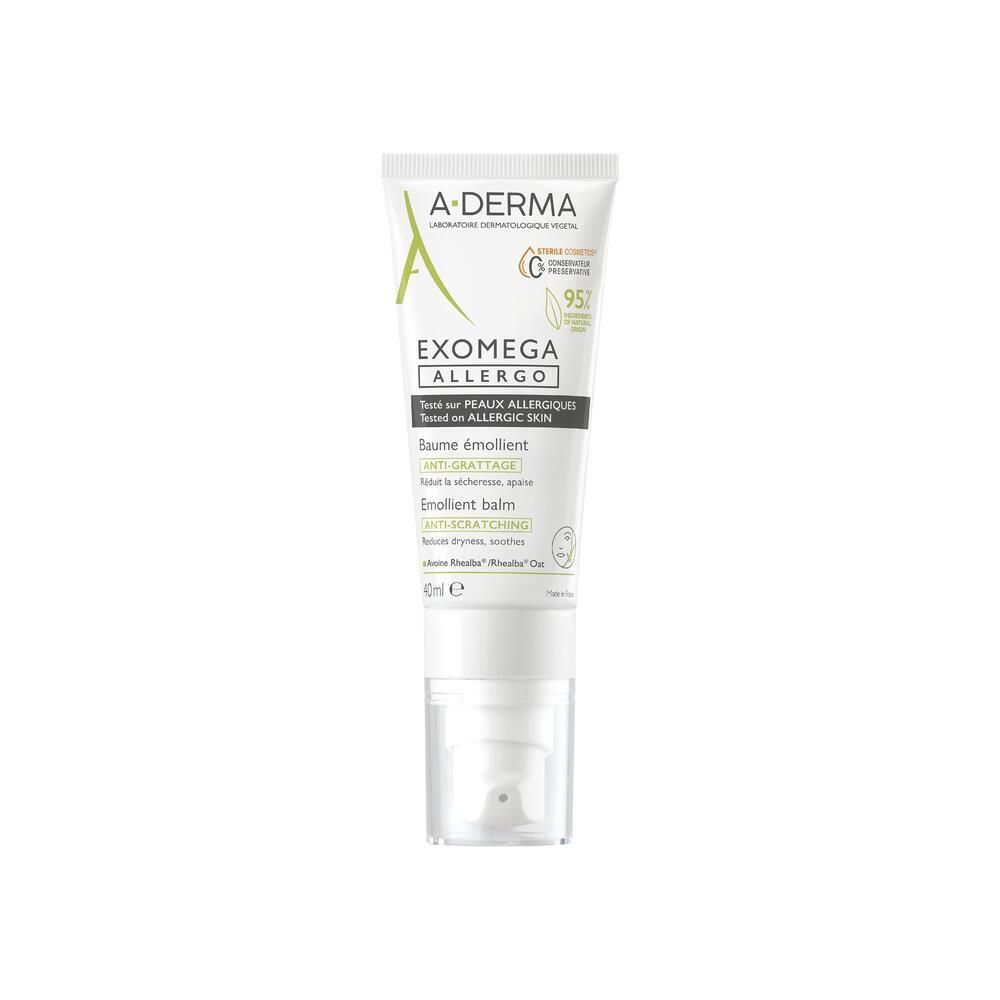 A-Derma Exomega Allergo Baume Émollient Anti-Grattage Cosmétique Stérile Crème Pour La Peau 40 Ml Enfants