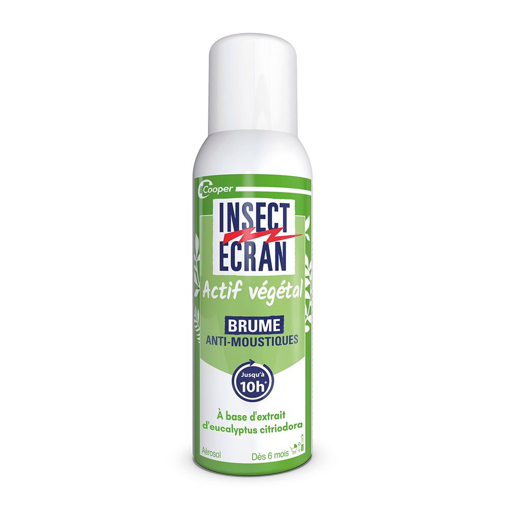 INSECT ECRAN - Brume Anti-Moustiques - Protection contre les piqûres de moustiques - Peau - Actif d'origine végétale - Aérosol - 100 ml 100 ml Liquide