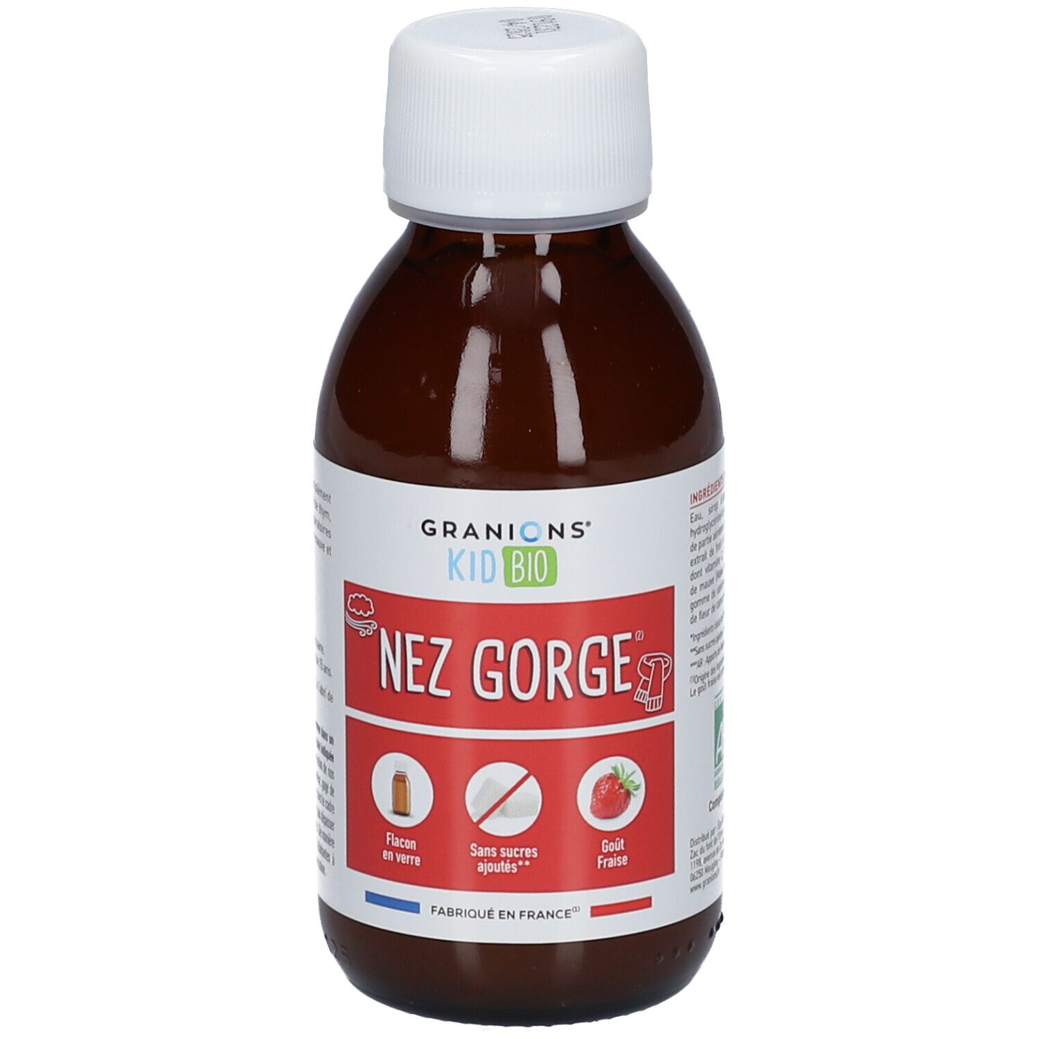 Granions Granions® Kid Bio Nez Gorge - Sirop Aux Plantes Goût Fraise Solution Orale 125 Ml
