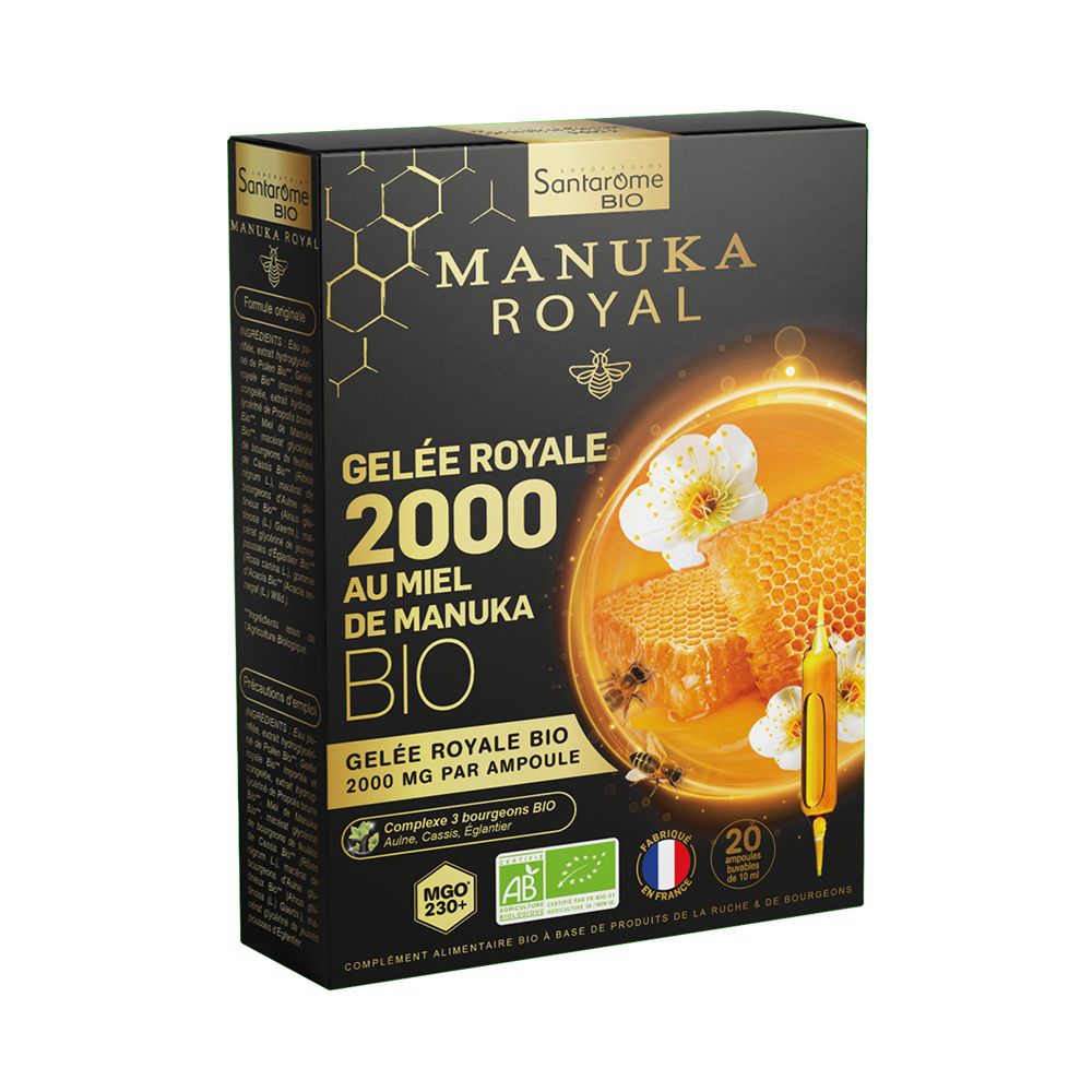 Santarome Gelée Royale 2000 Miel de Manuka Bio Ampoules 20 pc(s) Ampoule(S) Buvable(S)