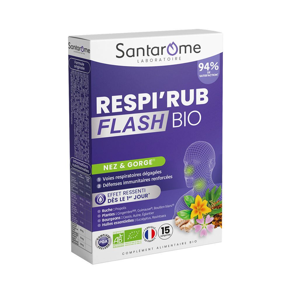 Santarome Respi'rub Flash Bio Comprimé(S) 15 Pc(S) Enfants
