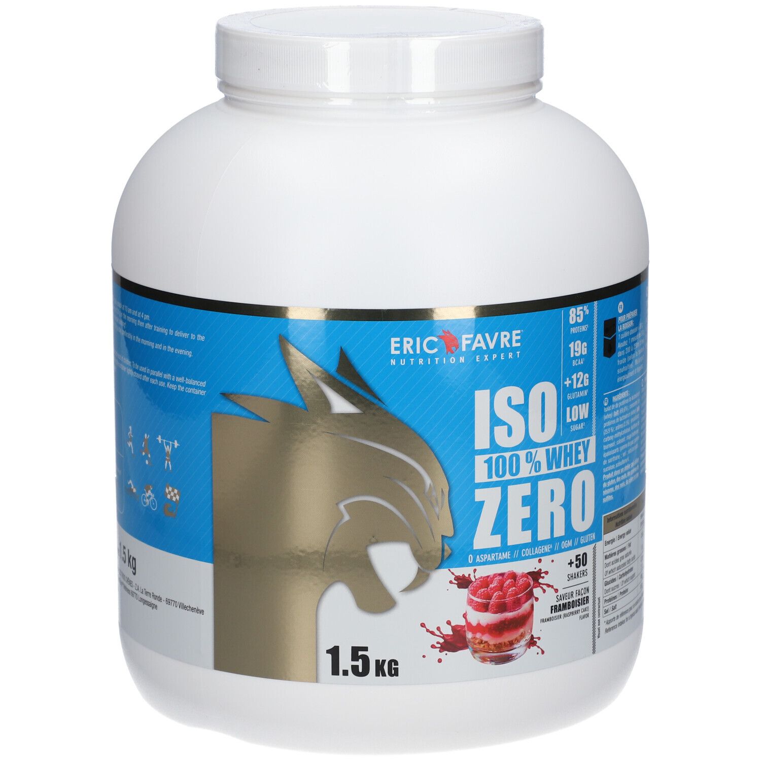 Eric Favre Iso Zero 100% Whey Protéine Saveur Framboisier Poudre 1500 G Enfants - Image 1