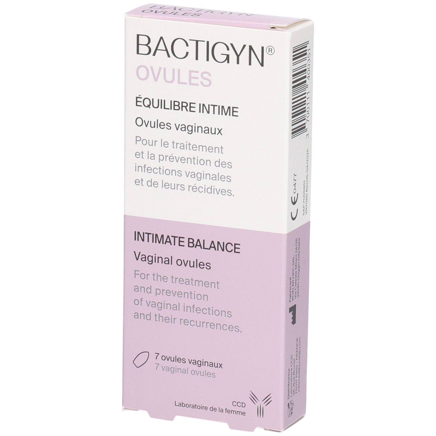 Femme Laboratoire Ccd Bactigyn Equilibre Intime Ovules Vaginaux Taille 7 - Image 4