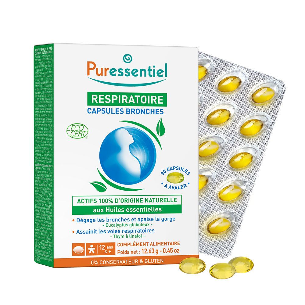 PURESSENTIEL RESPIRATOIRE Capsules Bronches aux HE BIO - 30 capsules 30 pc(s) Capsule(S)