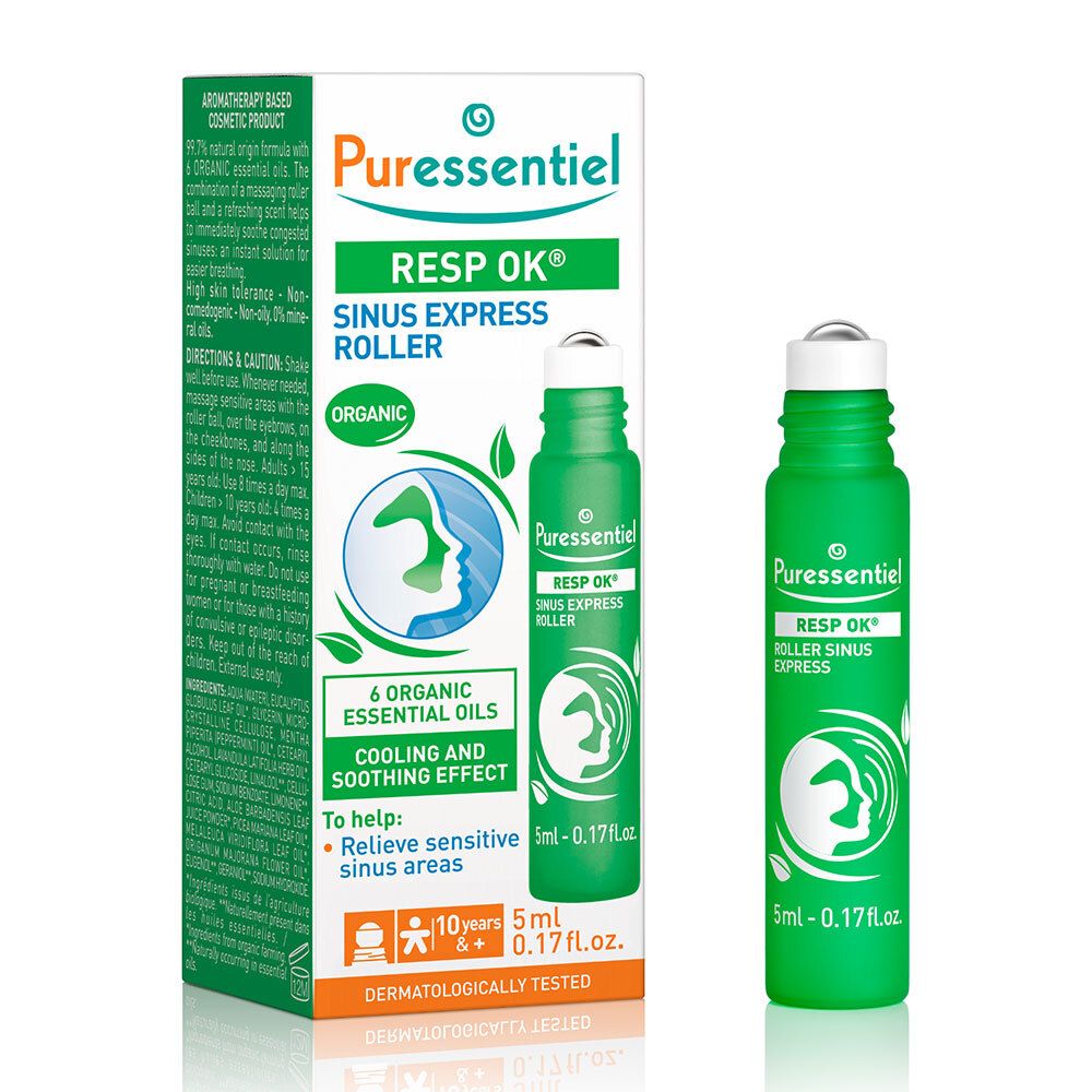 PURESSENTIEL RESPIRATOIRE Roller Sinus Express aux 6 HE BIO - 6 ml 5 ml Rouleau