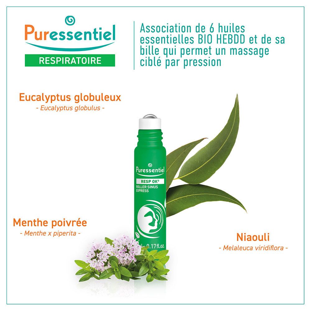 Puressentiel Respiratoire Roller Sinus Express Aux 6 He Bio - Ml Rouleau 5 - Image 1