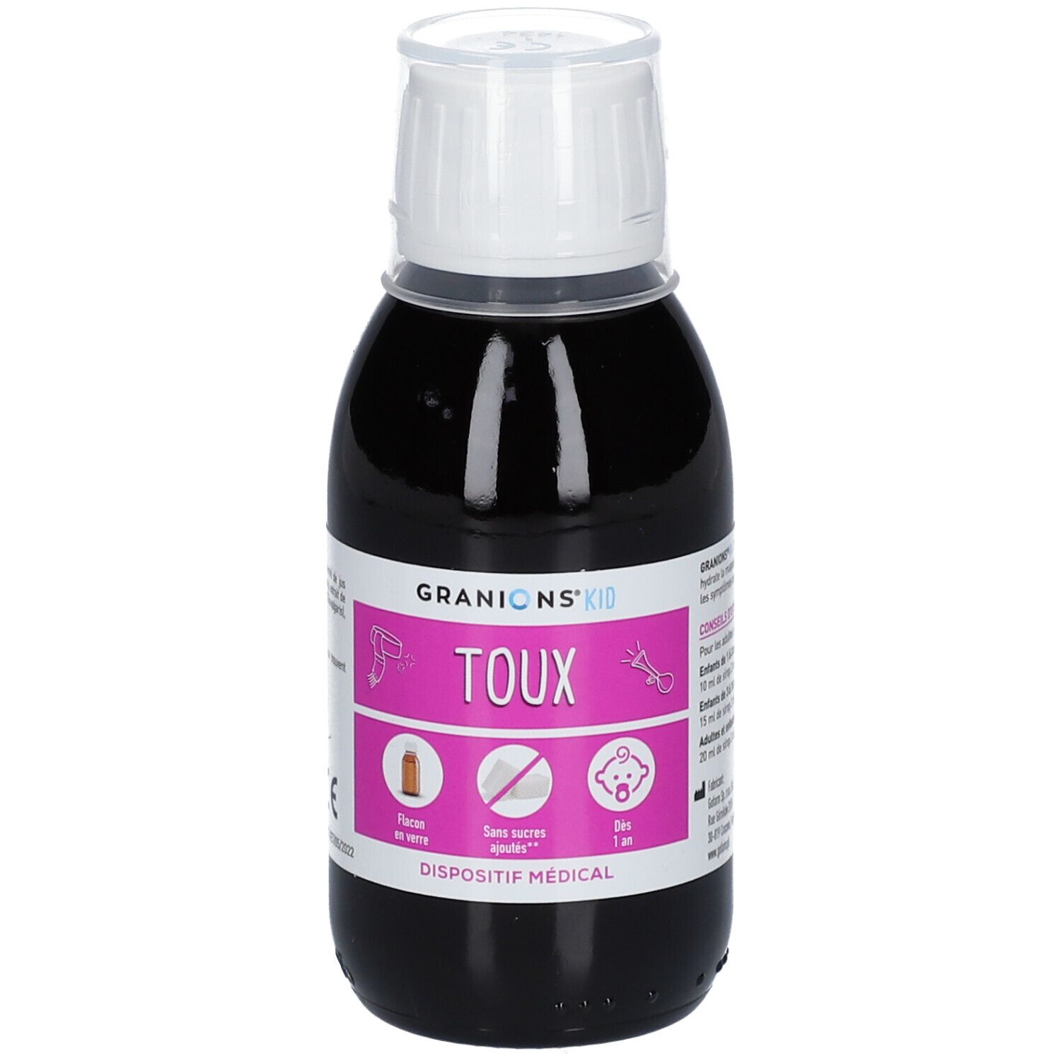 Laboratoire Des Granions Granions® Kid Toux Irritation Sirop Goût Naturel Pomme - Aronia 125 Ml - Image 1