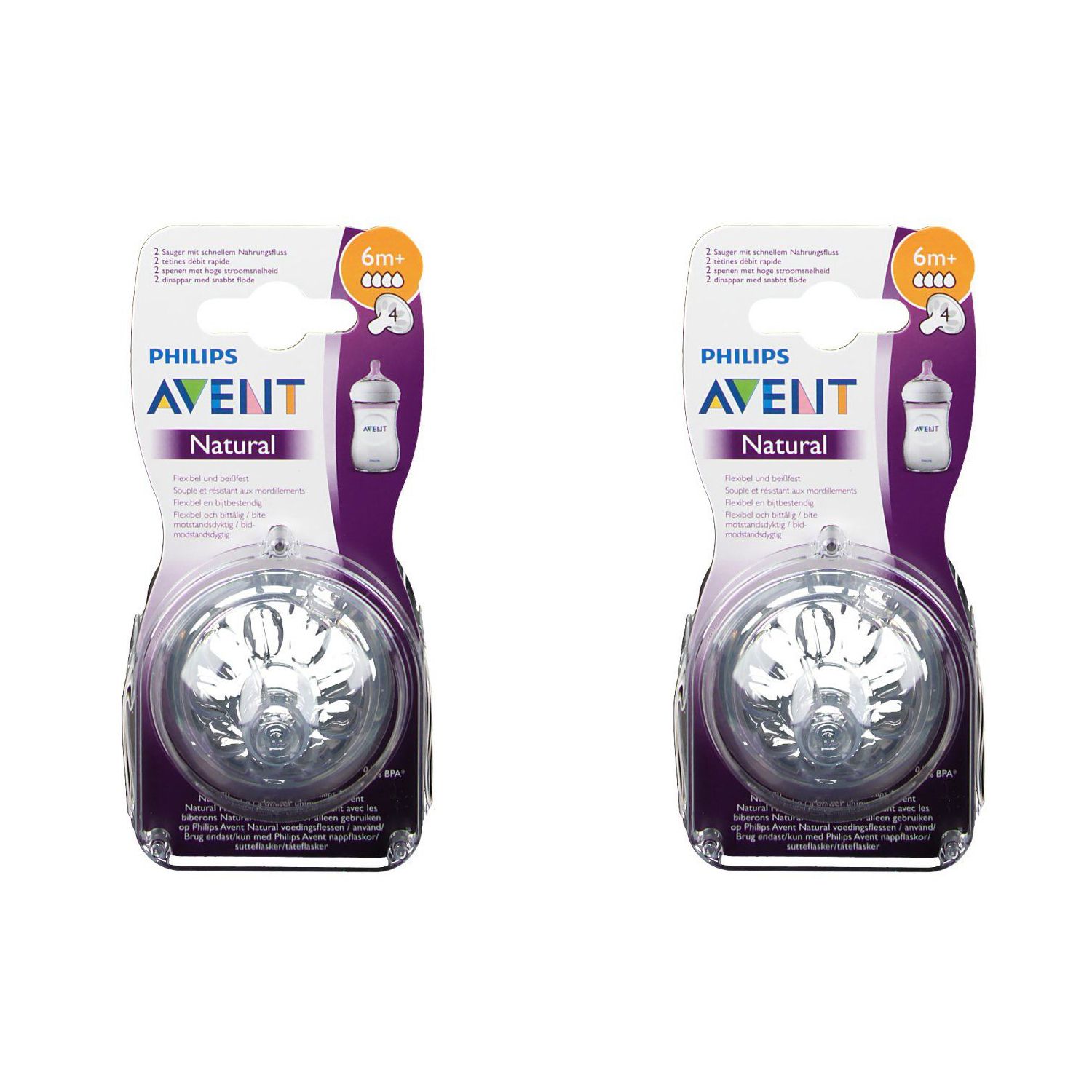 Philips AVENT Natural Tétine 6+ mois 2x1 pc(s) Tétine(S)