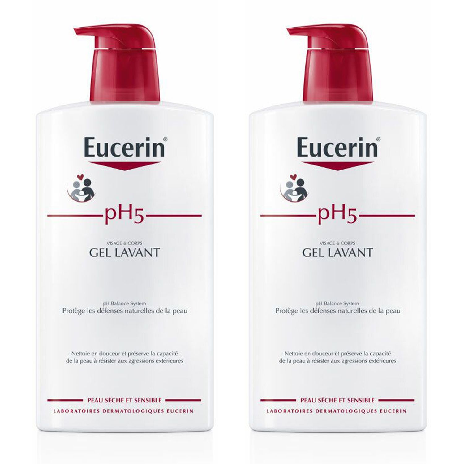 Eucerin® pH5 Gel Lavant Peau Sèche - Sensible 2x1000 ml gel nettoyant