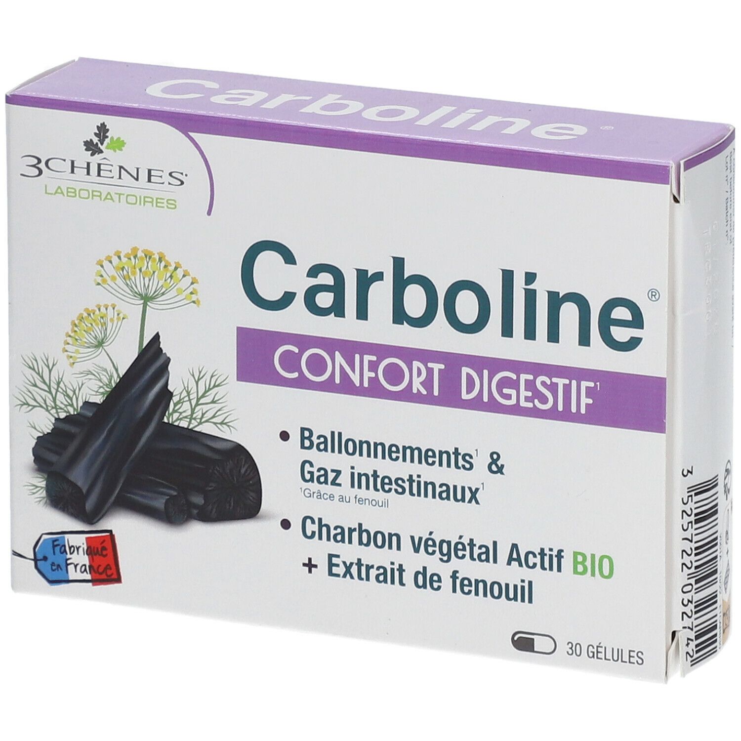 3 CHÊNES Carboline Confort digestif 30 pc(s) Capsule(S)